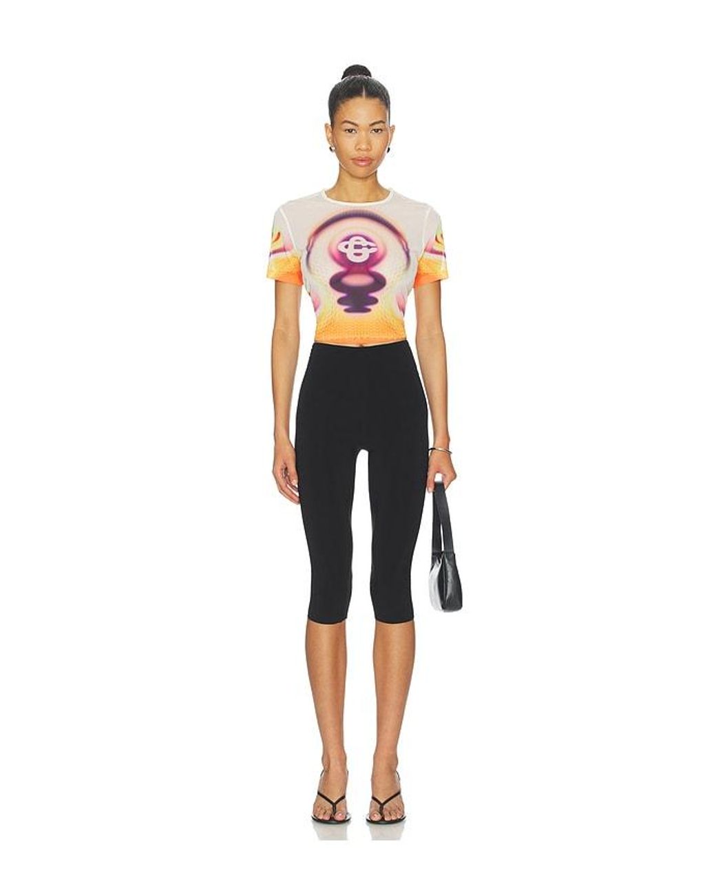 Casablanca Multicolor Printed Mesh Baby Tee