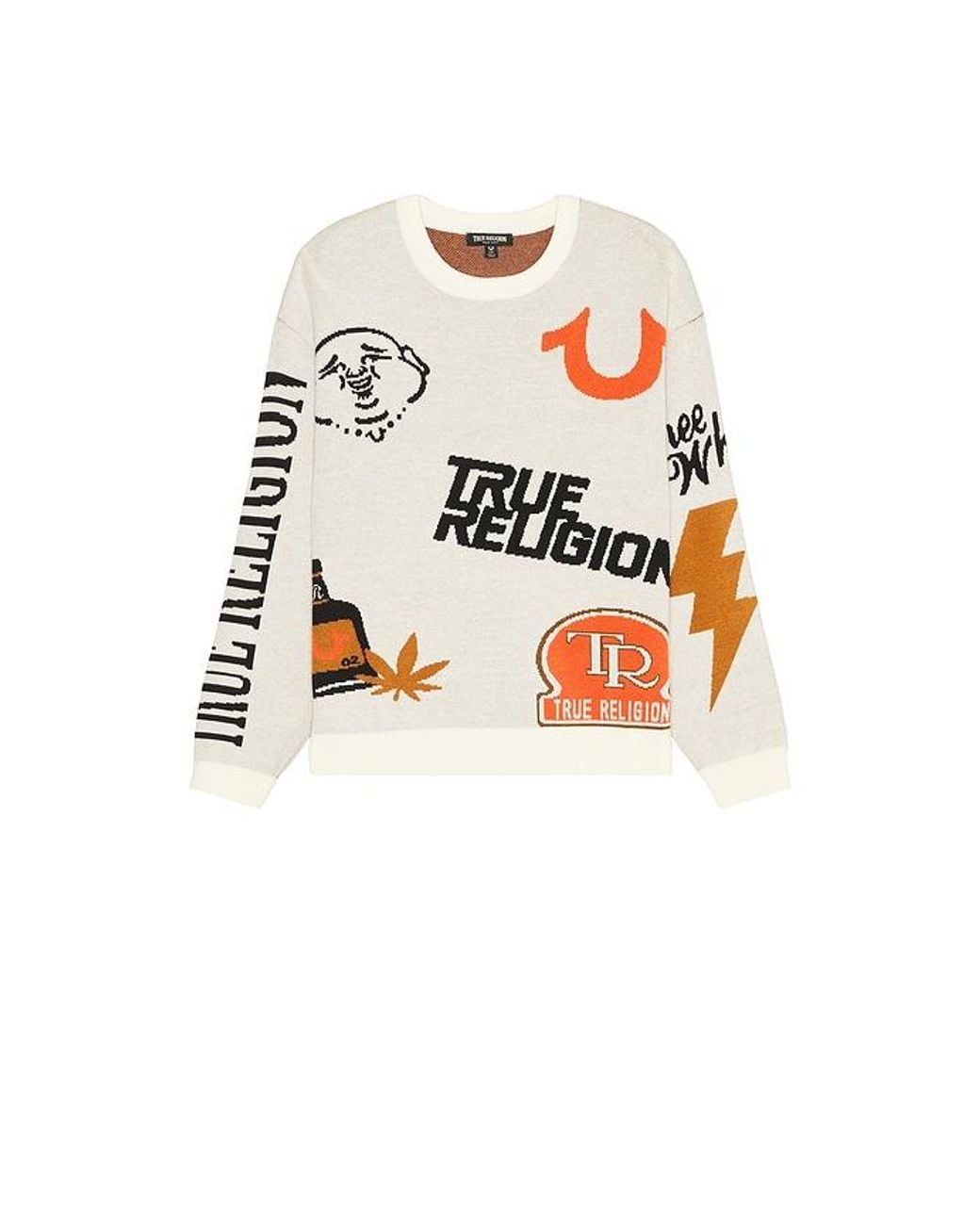 True Religion Blue Multi Logo Sweater for men