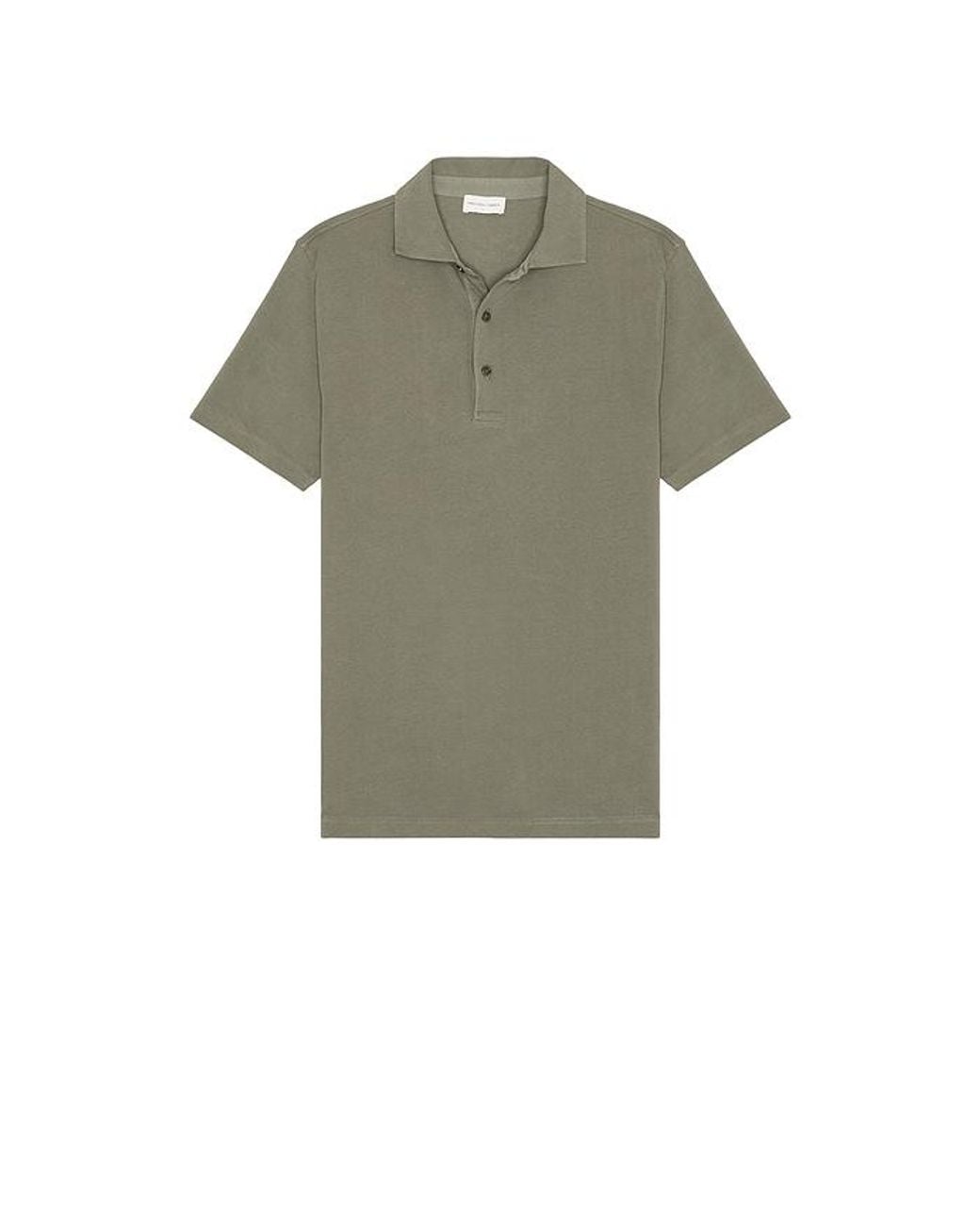Frescobol Carioca Green Luca Cotton Piquet Polo Button Up Short Sleeve for men