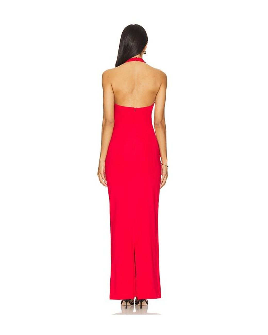 superdown Red Chloe Halter Maxi Dress