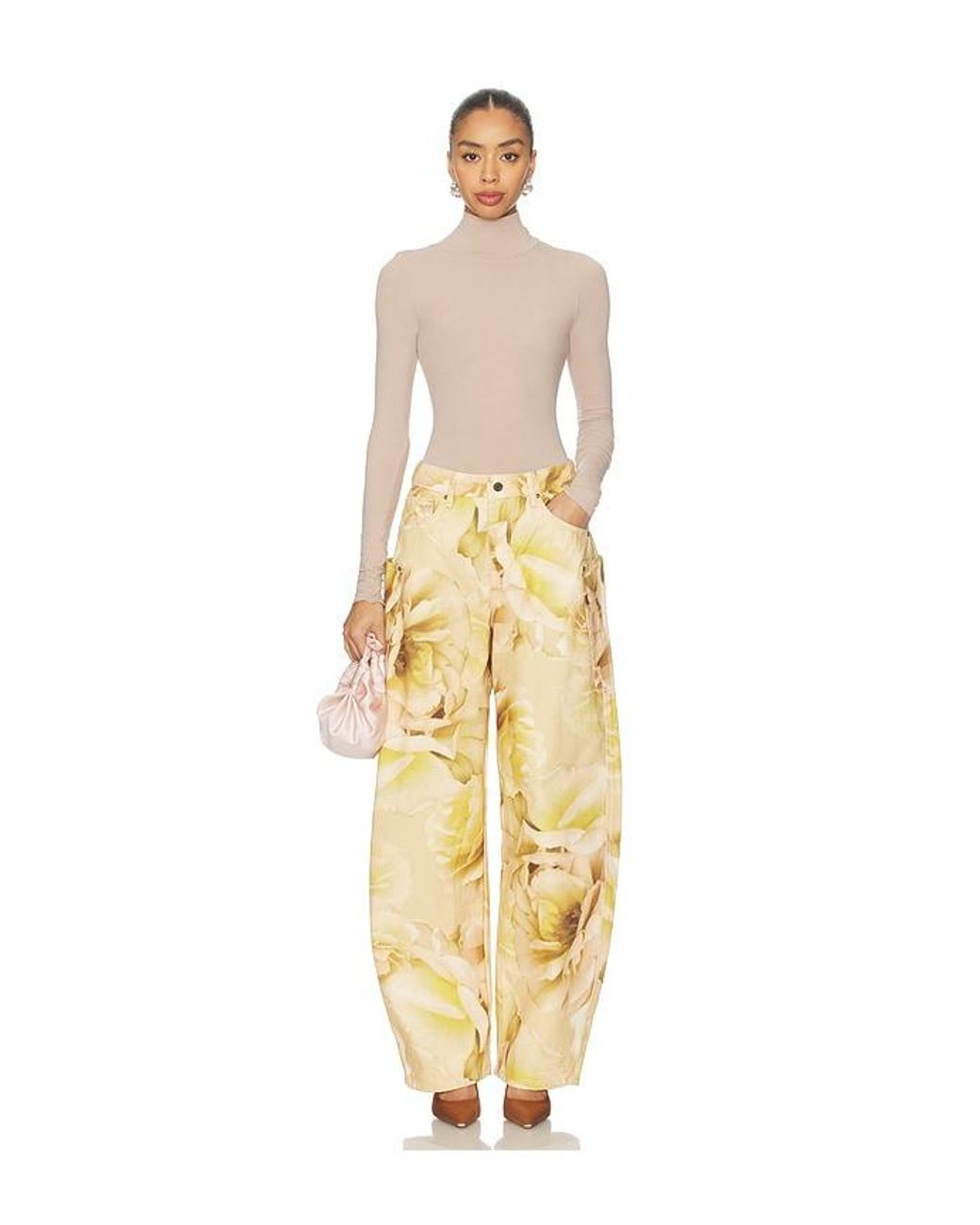 AFRM Metallic The Hr Chippy Barrel Pant