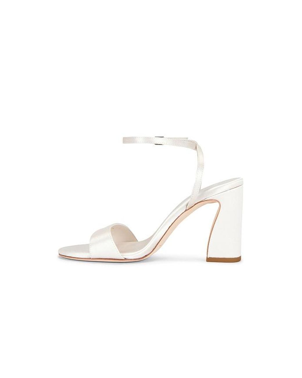 Loeffler Randall White Malia Curved Heel Simple Sandal