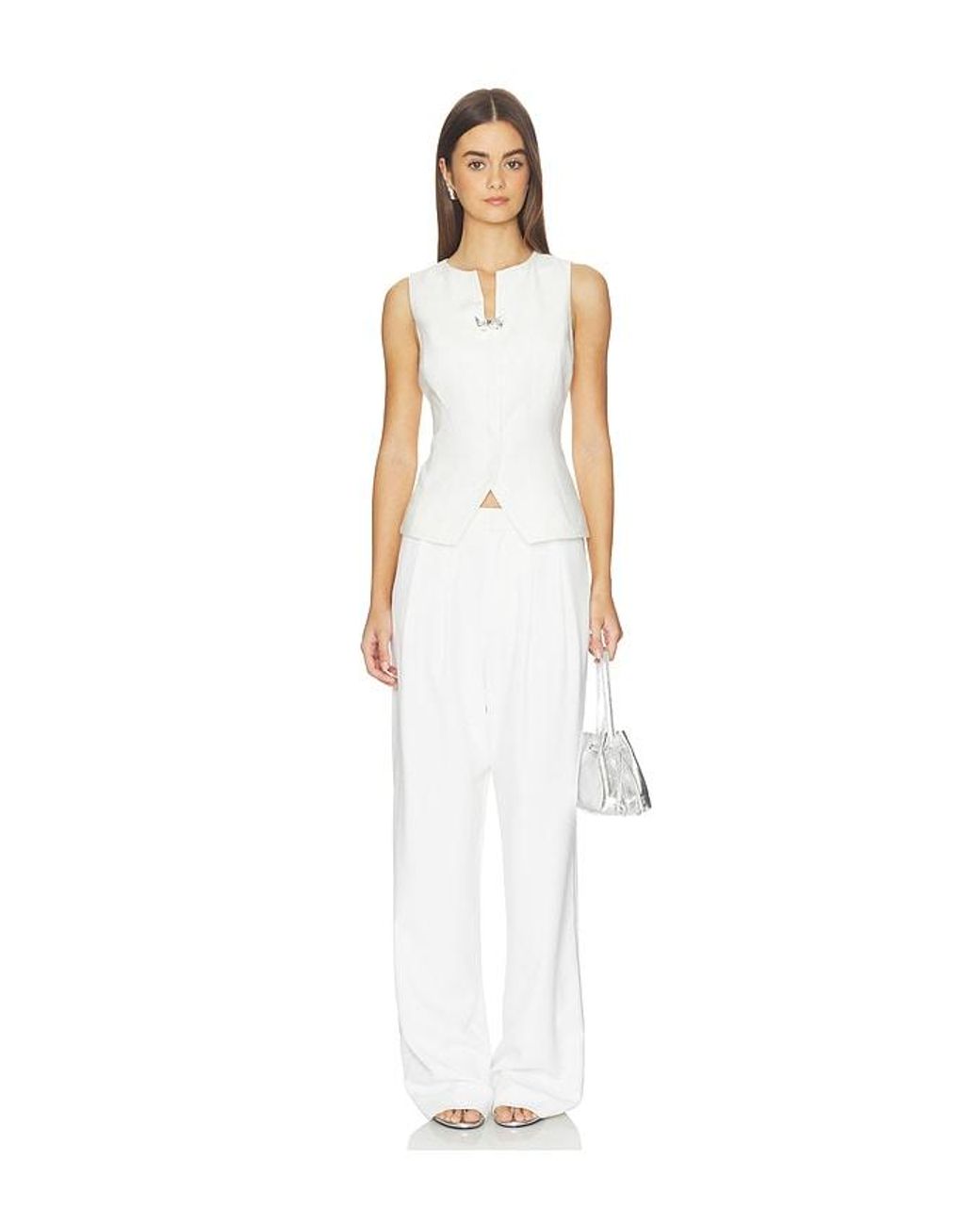 Kate Barton White Linen Blend Summer Suit Vest