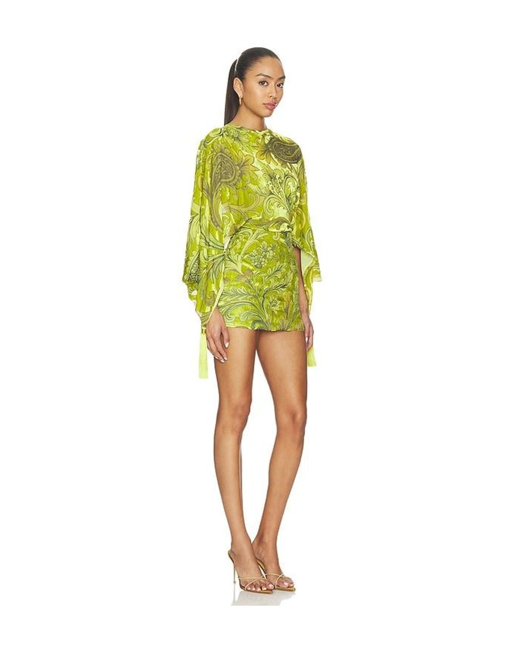 retroféte Yellow Camassi Velvet Dress