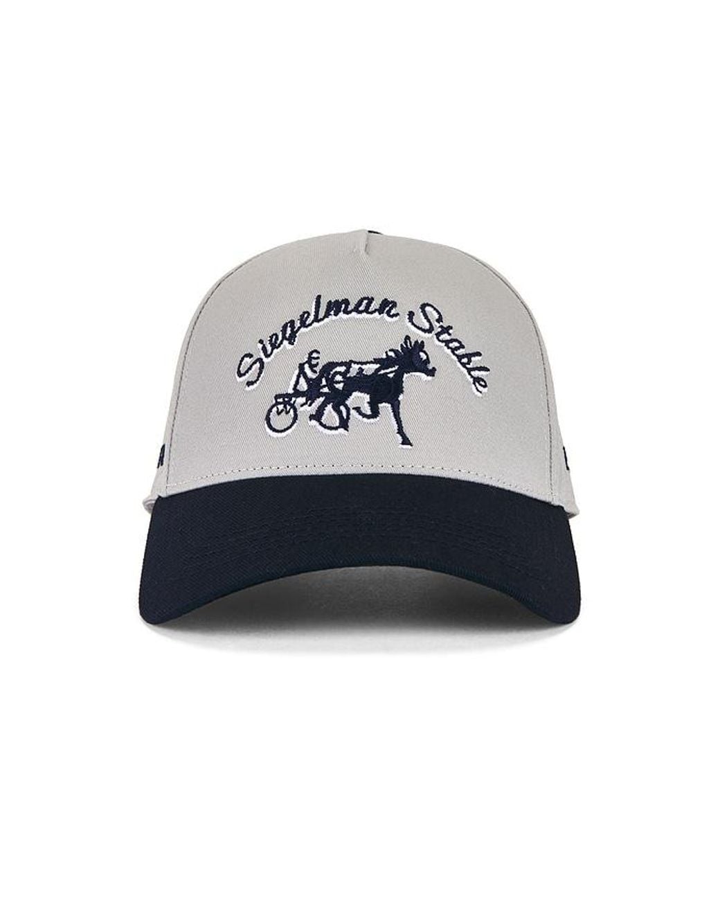 Siegelman Stable Blue Embroidered Five Panel Hat for men