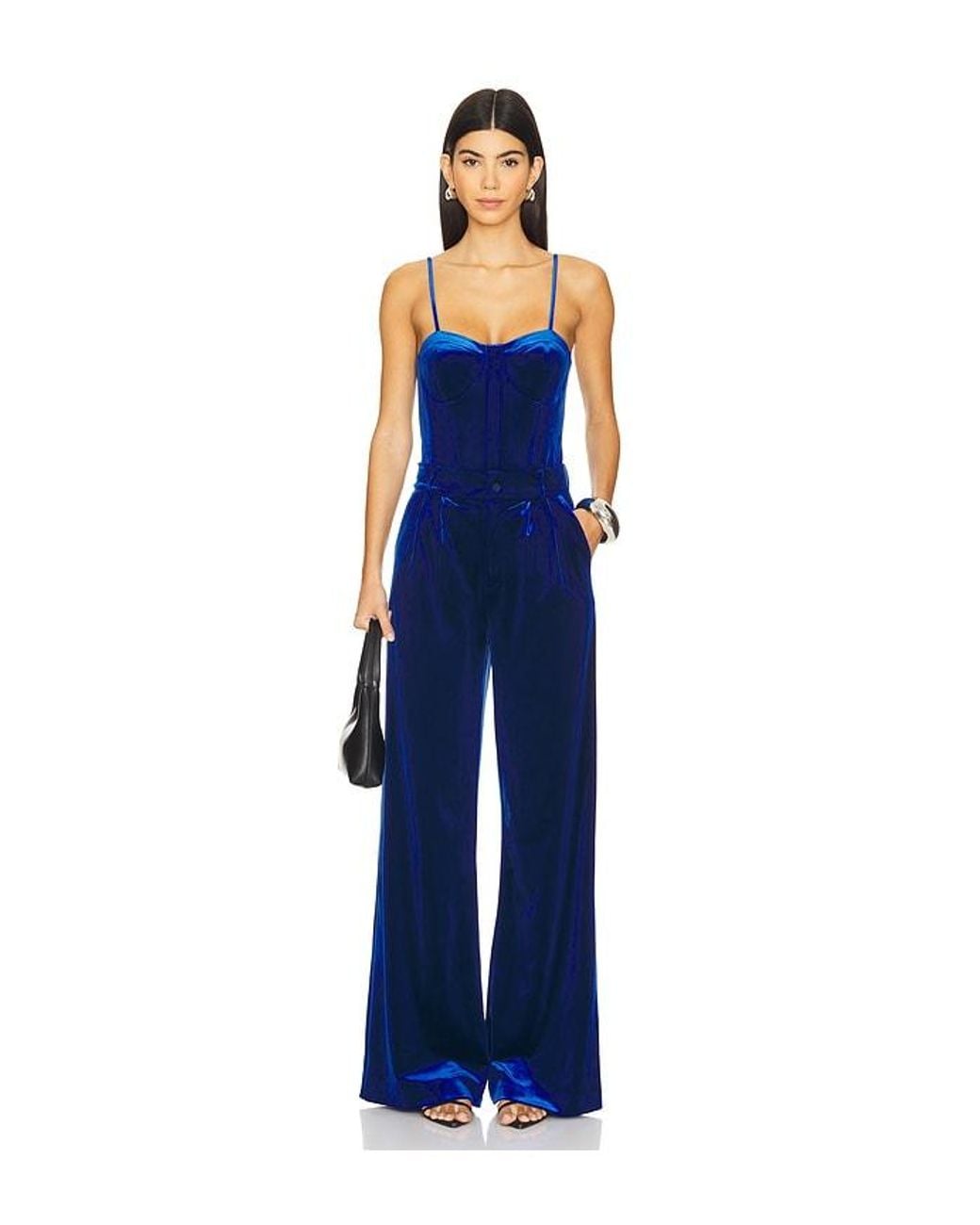 Karina Grimaldi Blue Ximena Velvet Pants