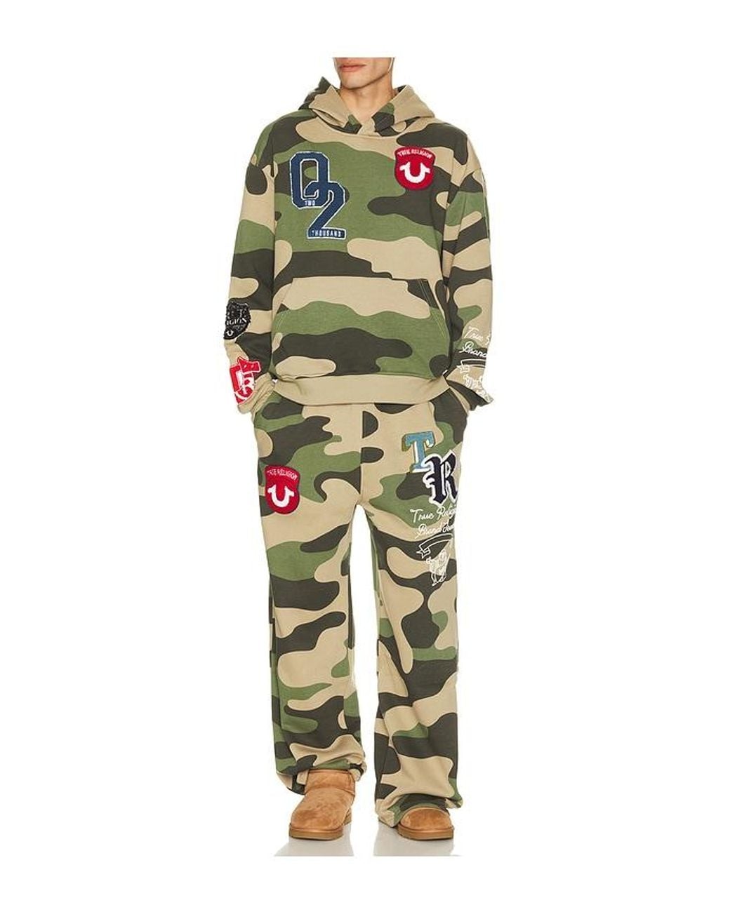 True Religion Green Logo Patch Baggy Sweats for men