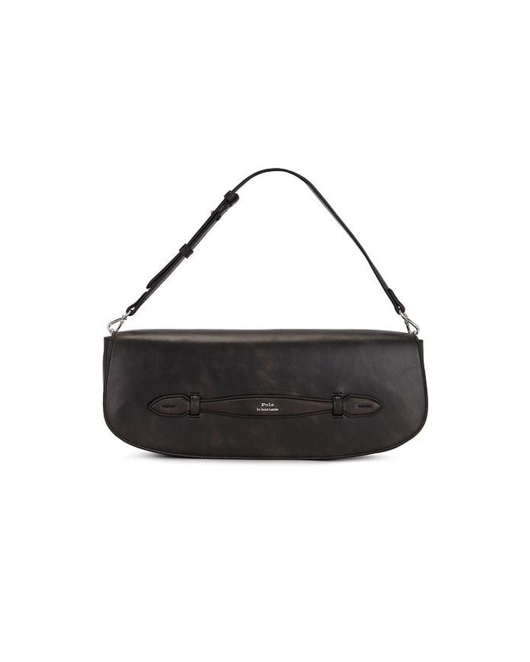 Polo Ralph Lauren Black Distressed Leather Clutch