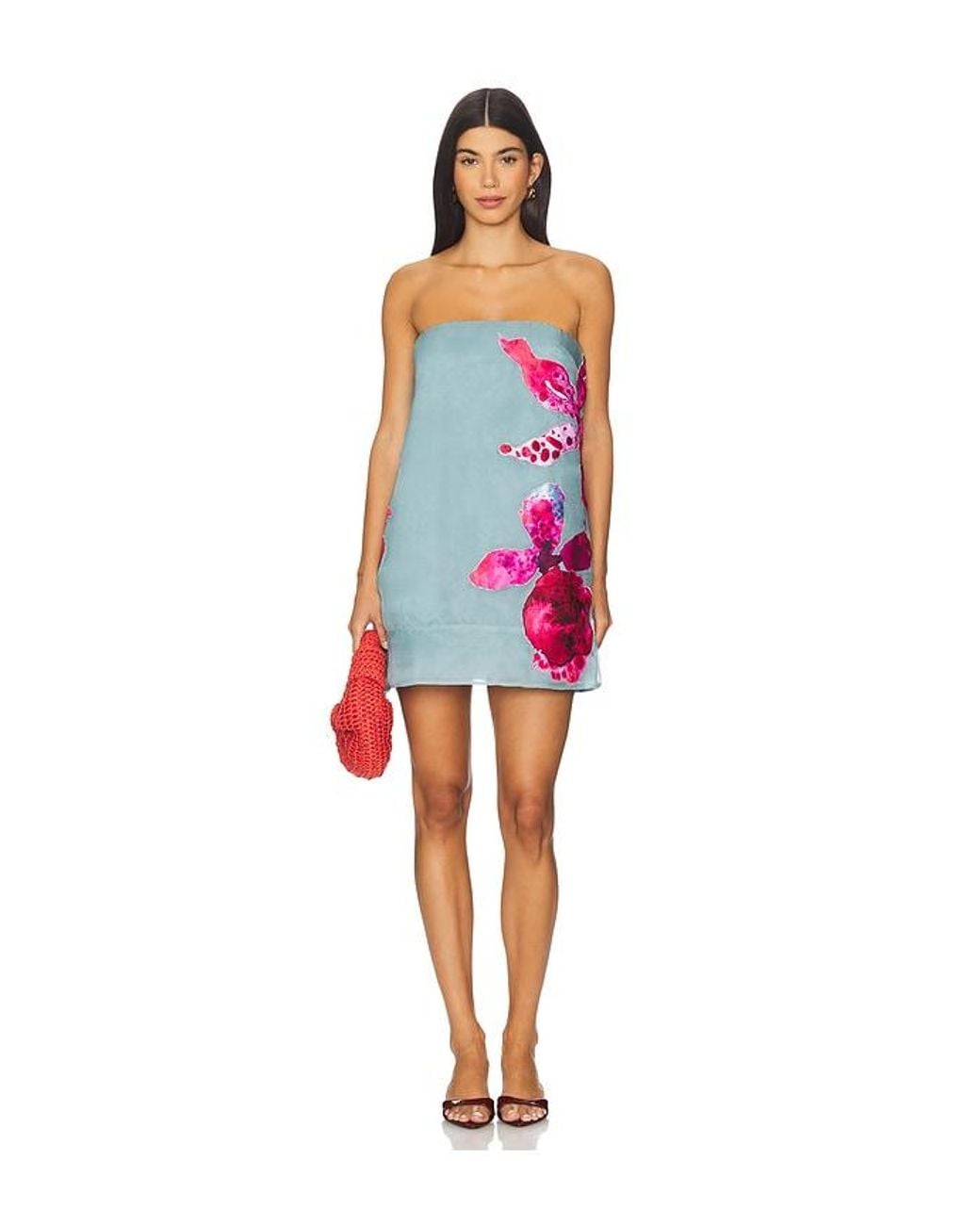AMUR Red Fran Strapless Mini Dress