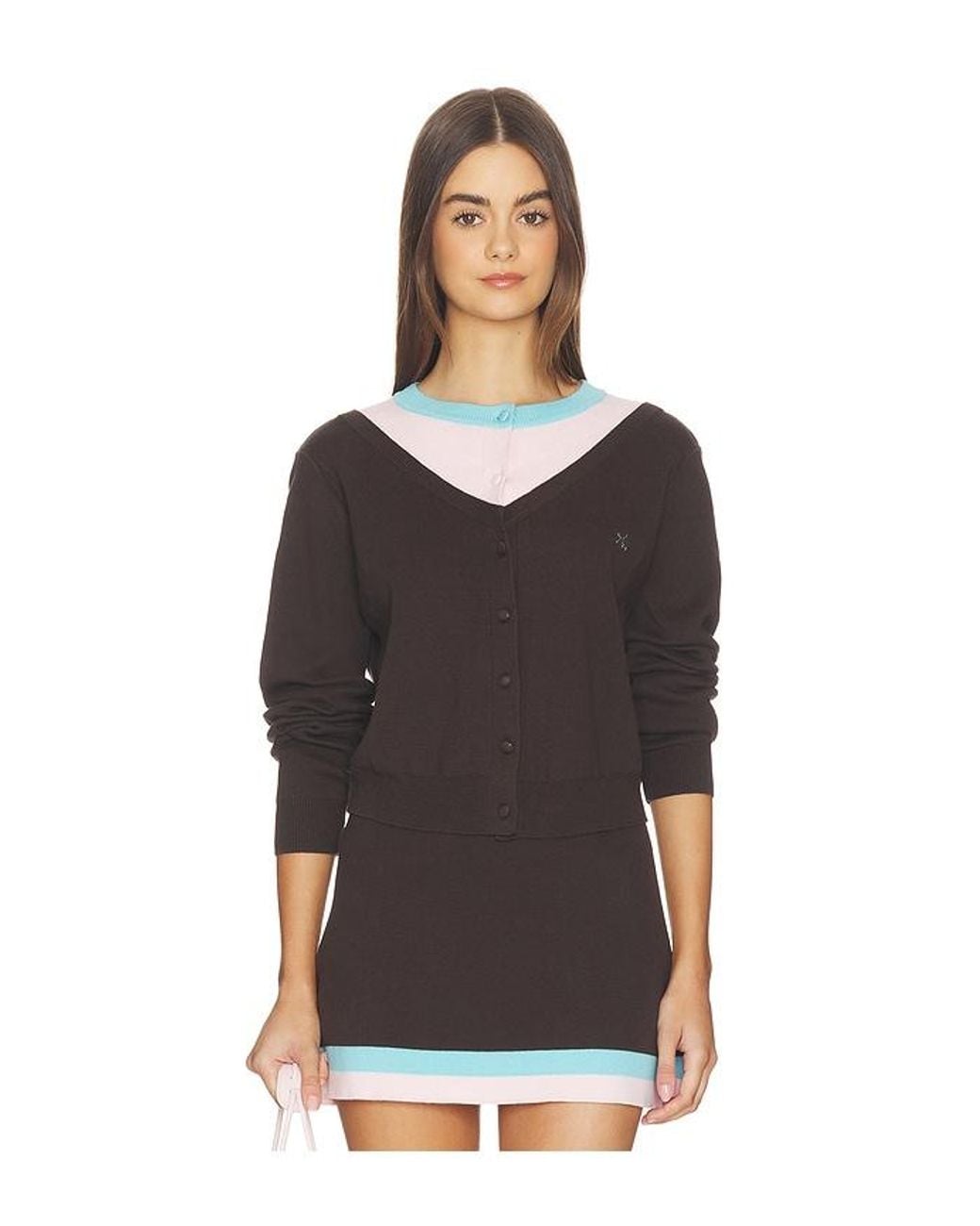 Kate Barton Black Illusion Layered Cardigan