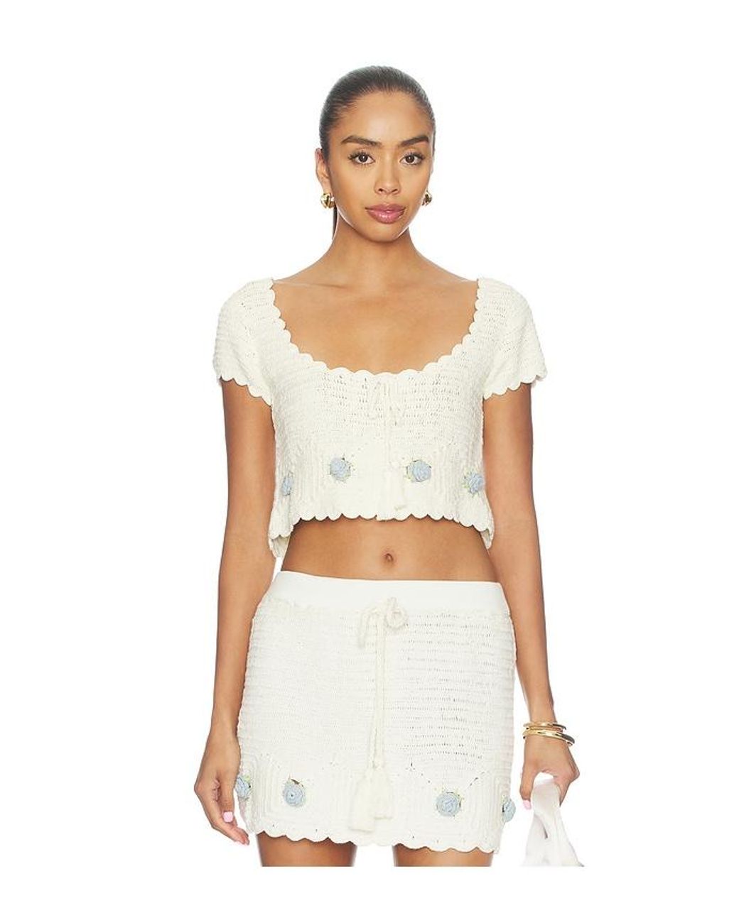 For Love & Lemons White Lara Top