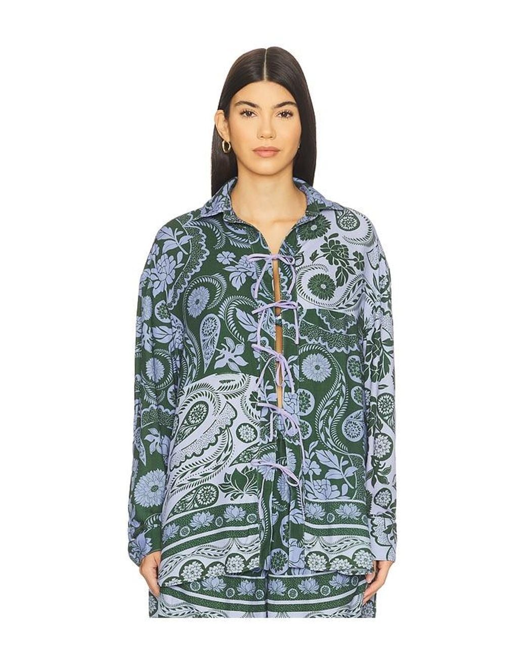 Agua Bendita Blue X Revolve Swan Shirt