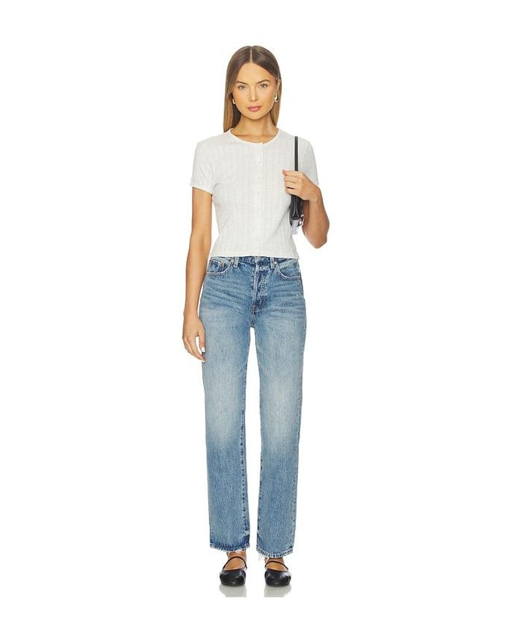 Pistola Blue Cassie Super High Rise Straight Jeans
