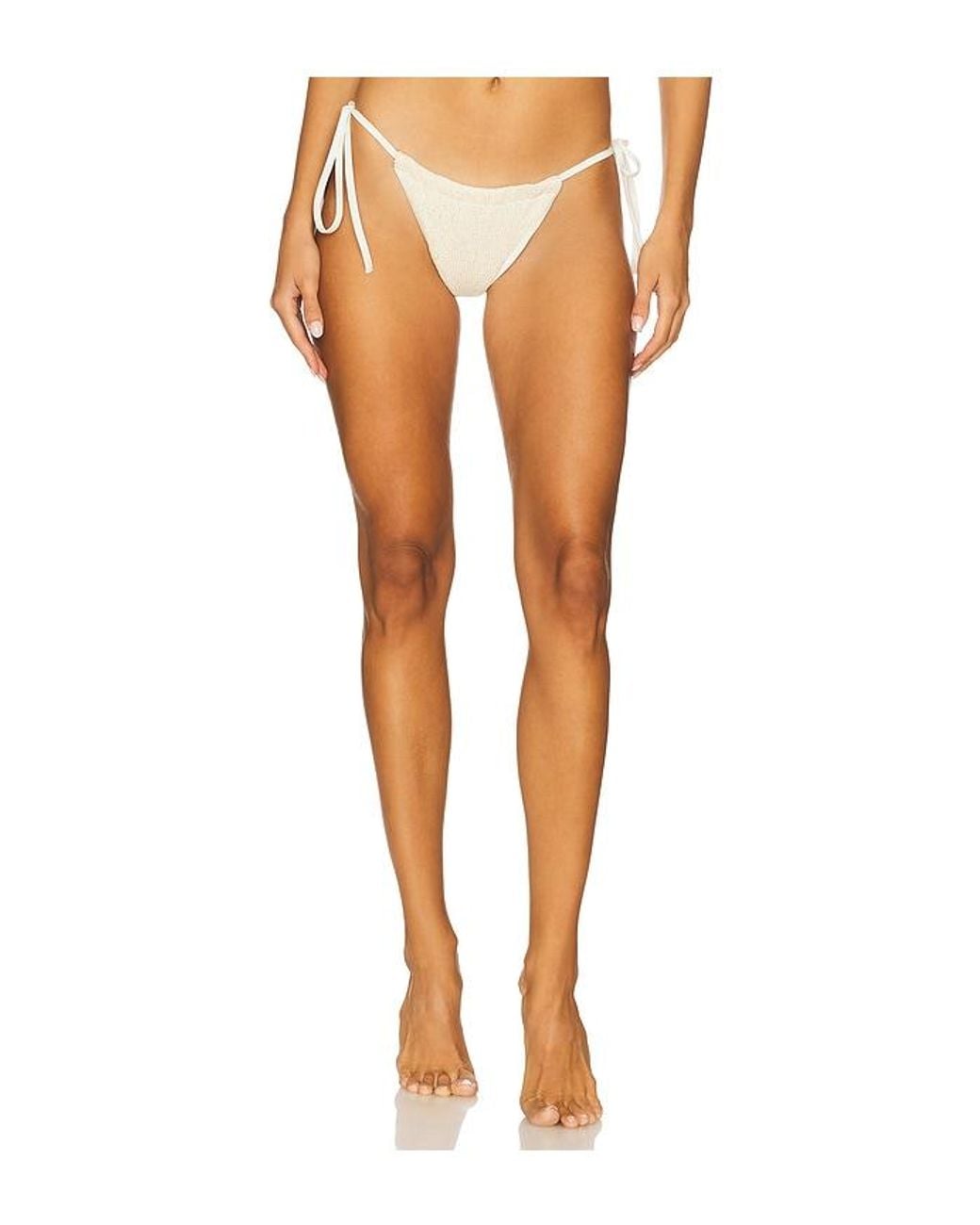 Asta Resort White Mia Knitted String Bikini Bottom