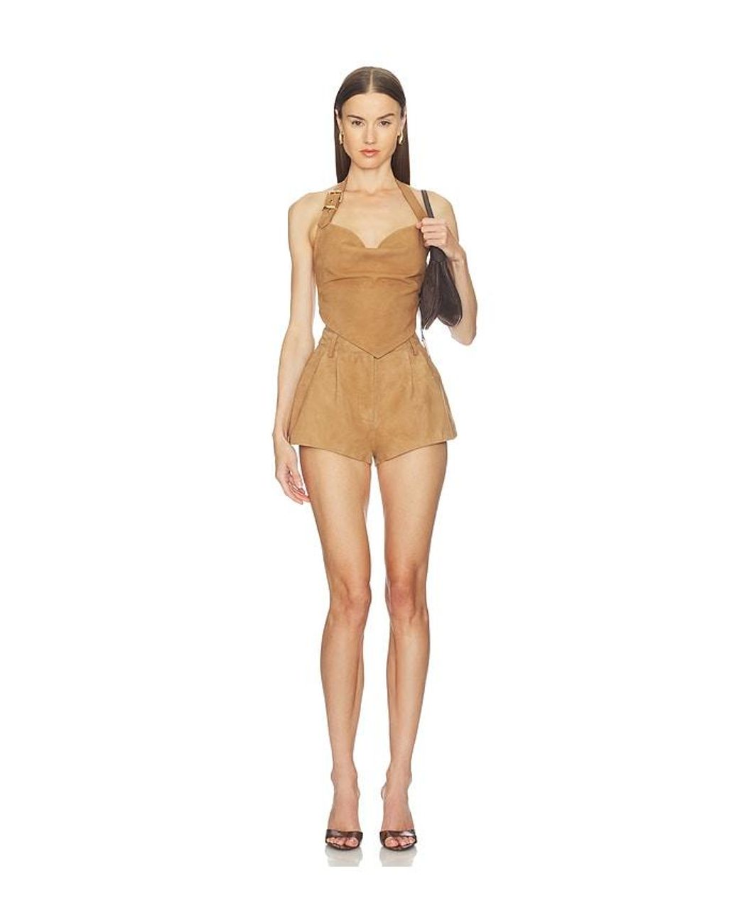 retroféte Natural Windsor Suede Top