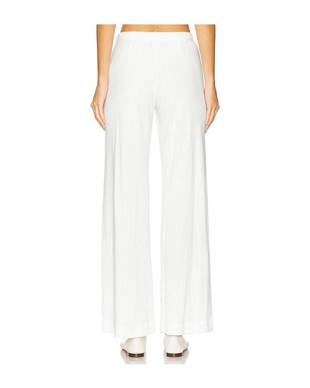 Leset White Pointelle Boxer Pant