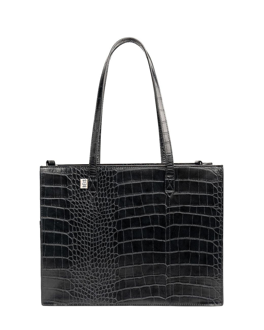 The mini work best sale tote in black croc