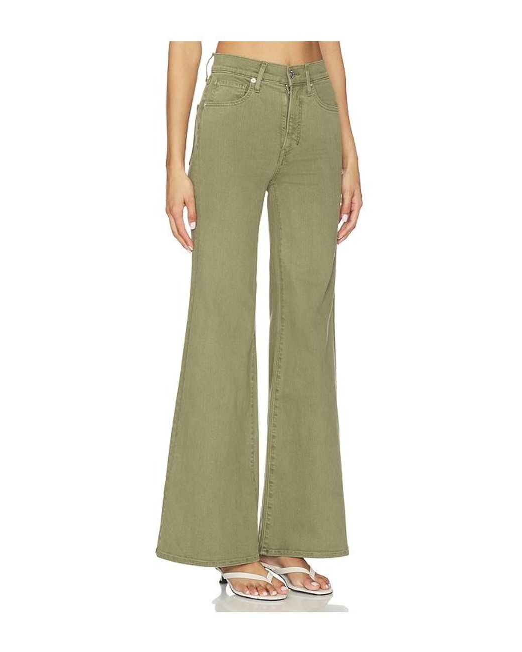 Veronica Beard Green Joplin Wide Flare Jeans