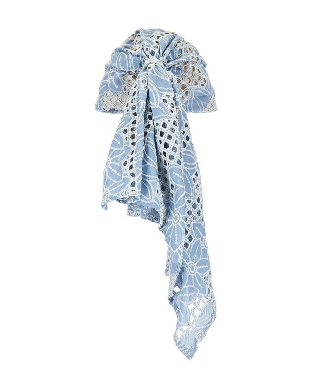 Lele Sadoughi Blue Sophia Eyelet Scarf Cap