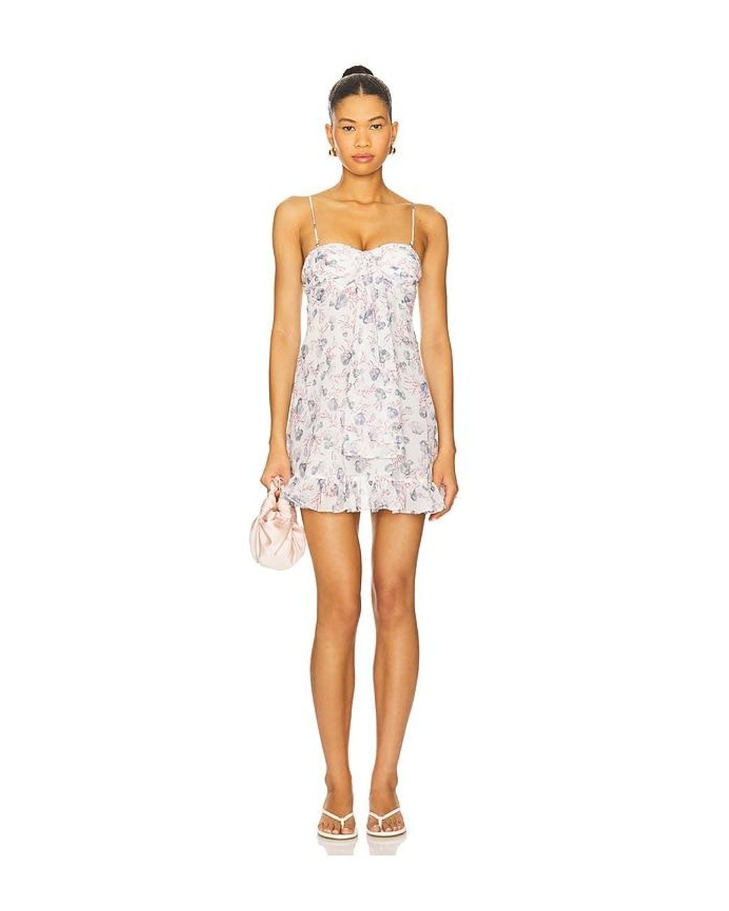 For Love & Lemons White Teagan Mini Dress