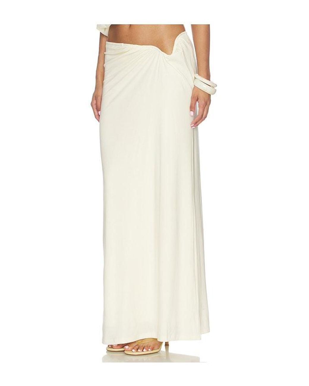 SNDY'S White Alia Maxi Skirt