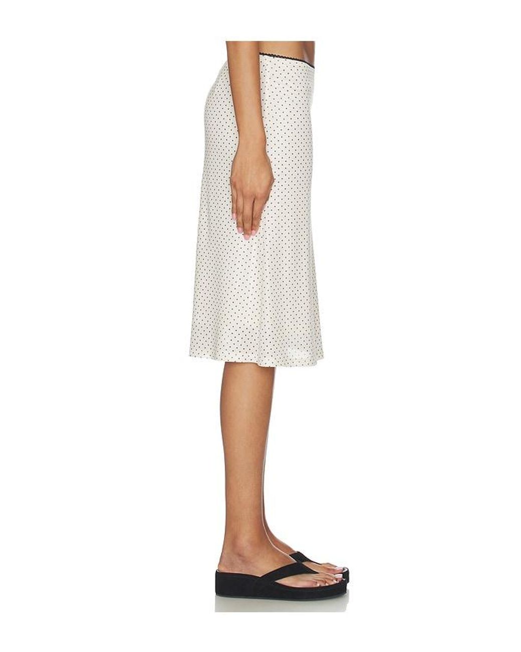 With Harper Lu White Mesh Midi Skirt