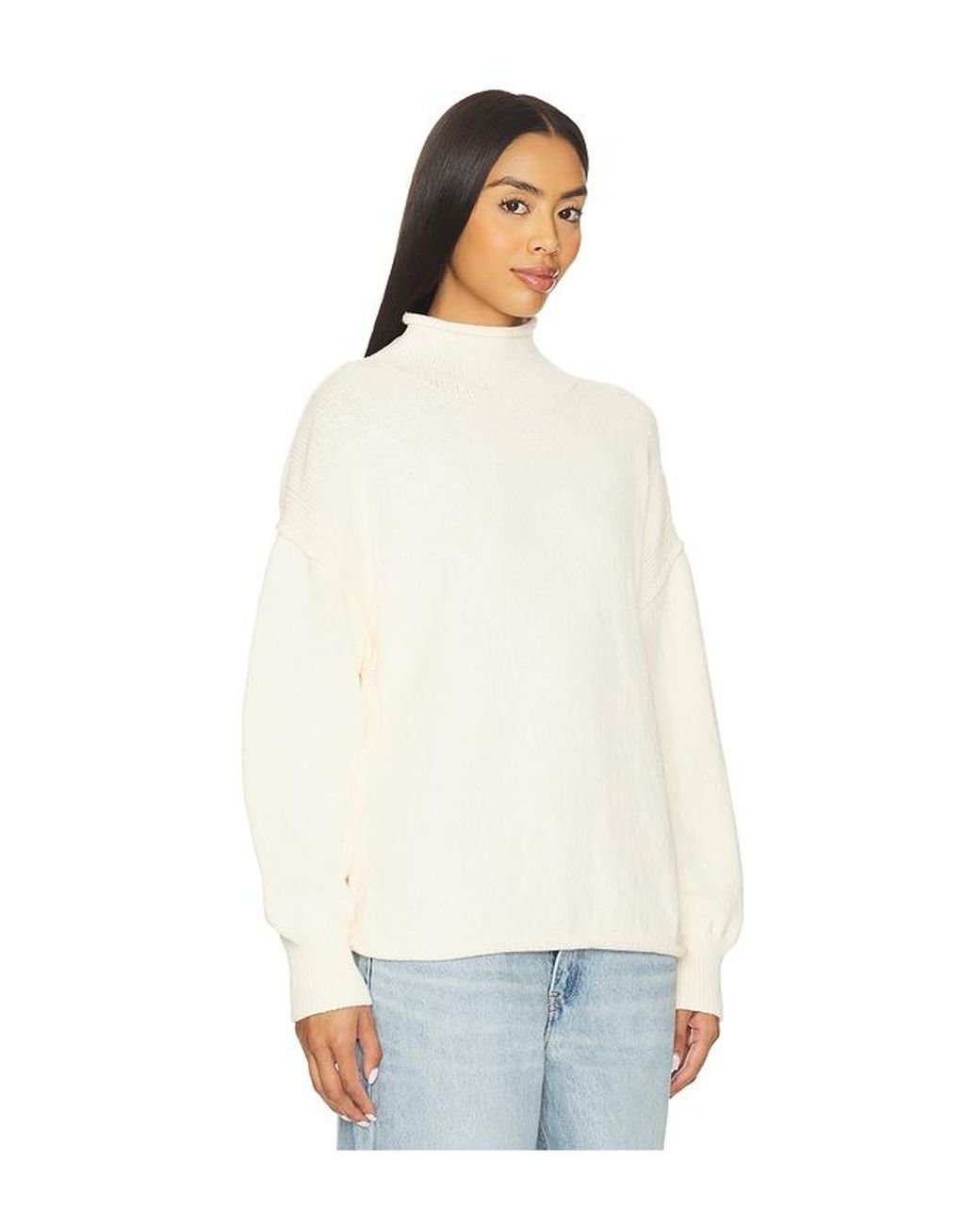 Free People White X We The Free Torres Roll Neck Sweater
