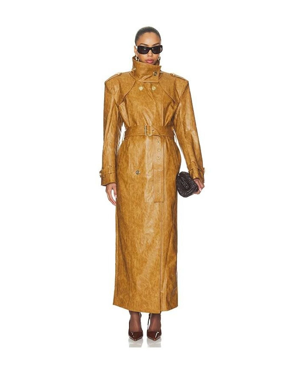 Bronx and Banco Natural Faux Leather Trench Coat
