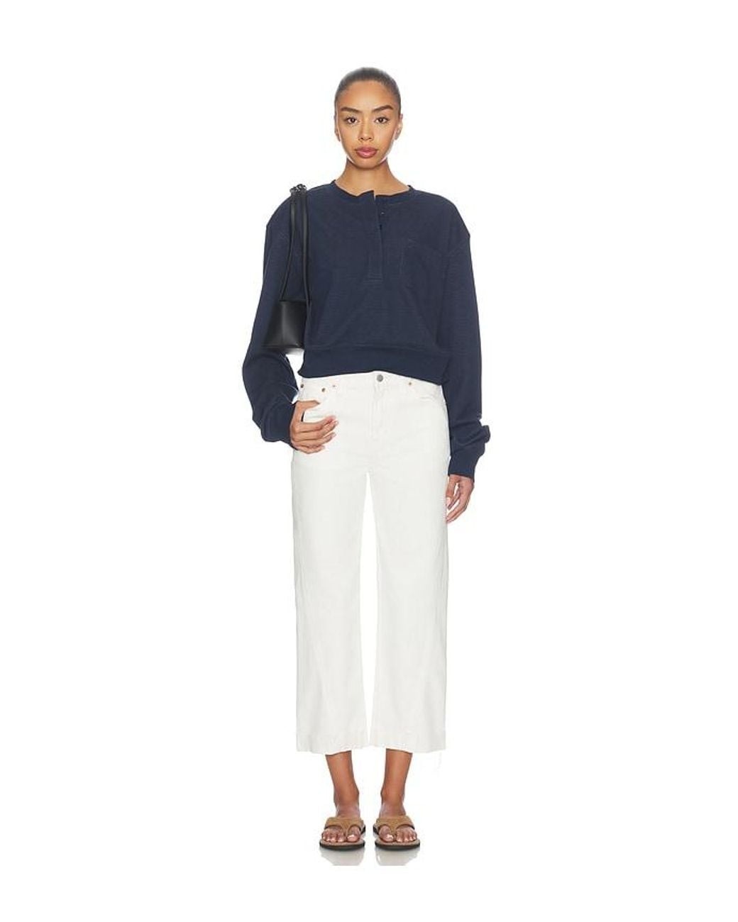 Pistola White Kacey Mid Rise Cuffed Boyfriend Jeans