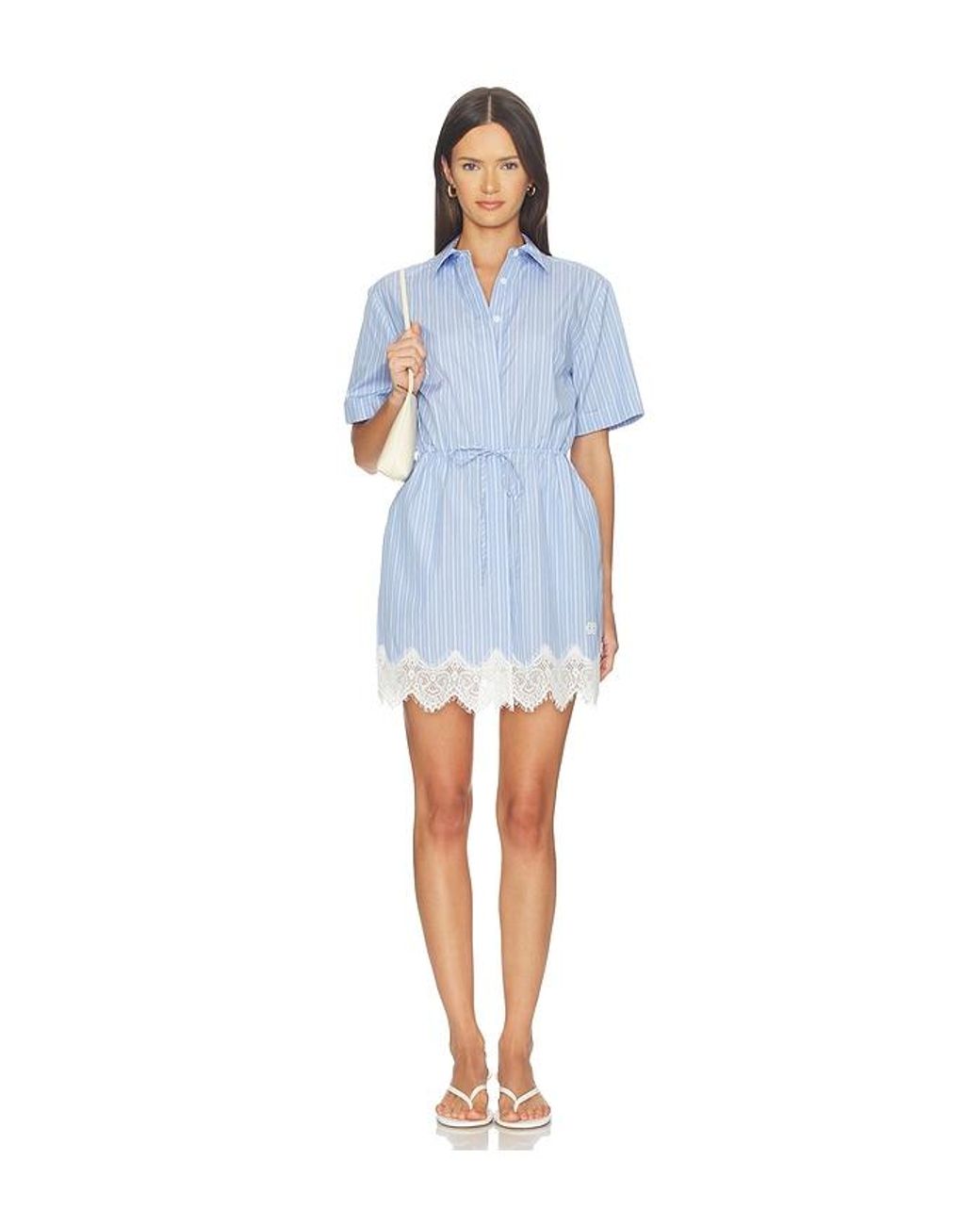 Jonathan Simkhai Blue Calder Cotton Lace Mini Dress