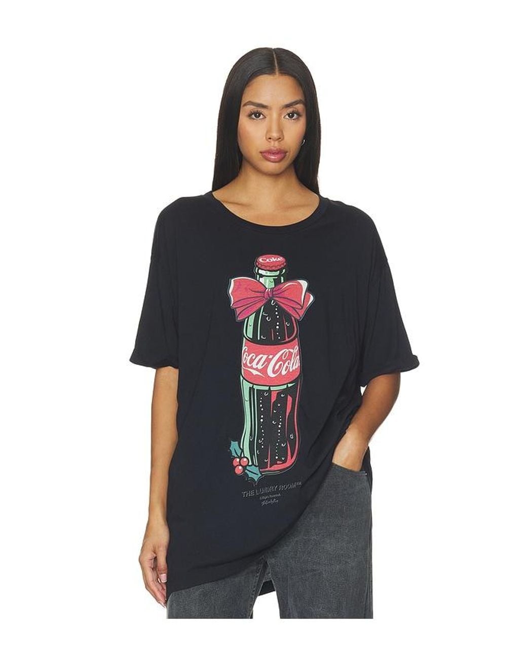 The Laundry Room Black Coca-Cola Bow Oversized Tee