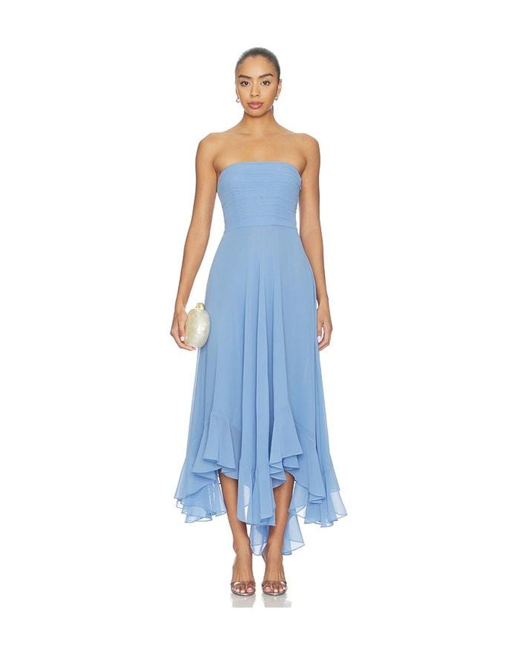 retroféte Blue Louisa Chiffon Dress