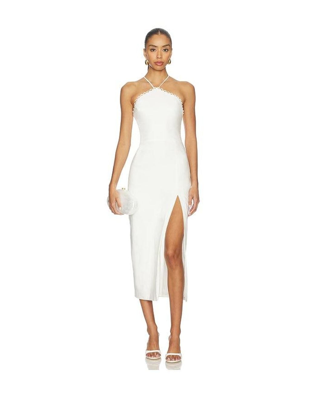 Amanda Uprichard White Abby Midi Dress