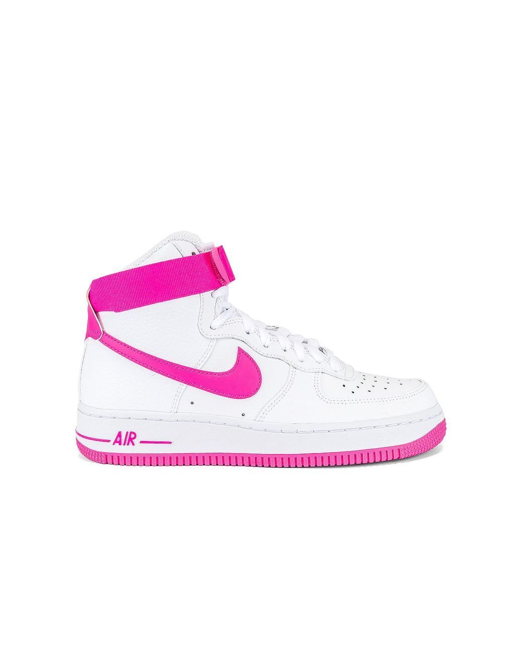 pink and white air force 1 high top