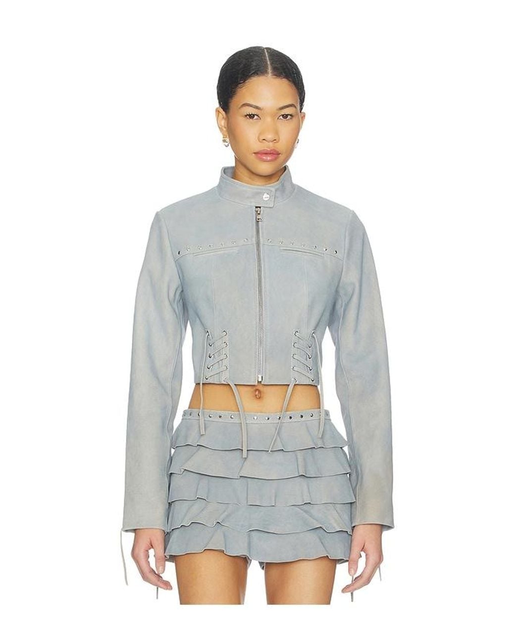 Lamarque White X Revolve Silvina Suede Biker Jacket