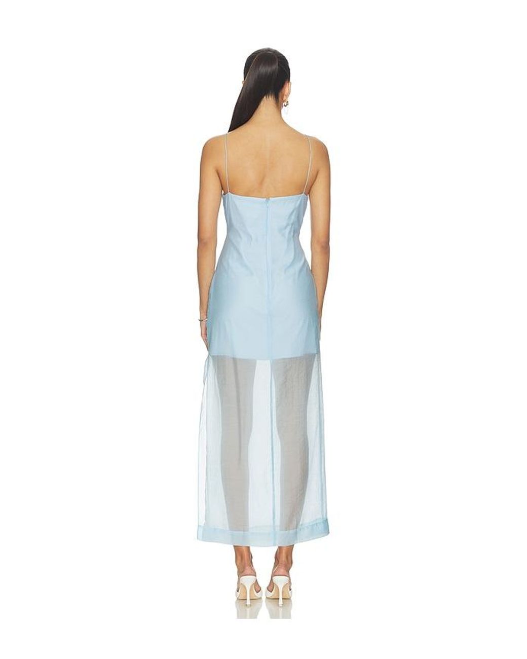 Amanda Uprichard Blue Jenny Midi Dress