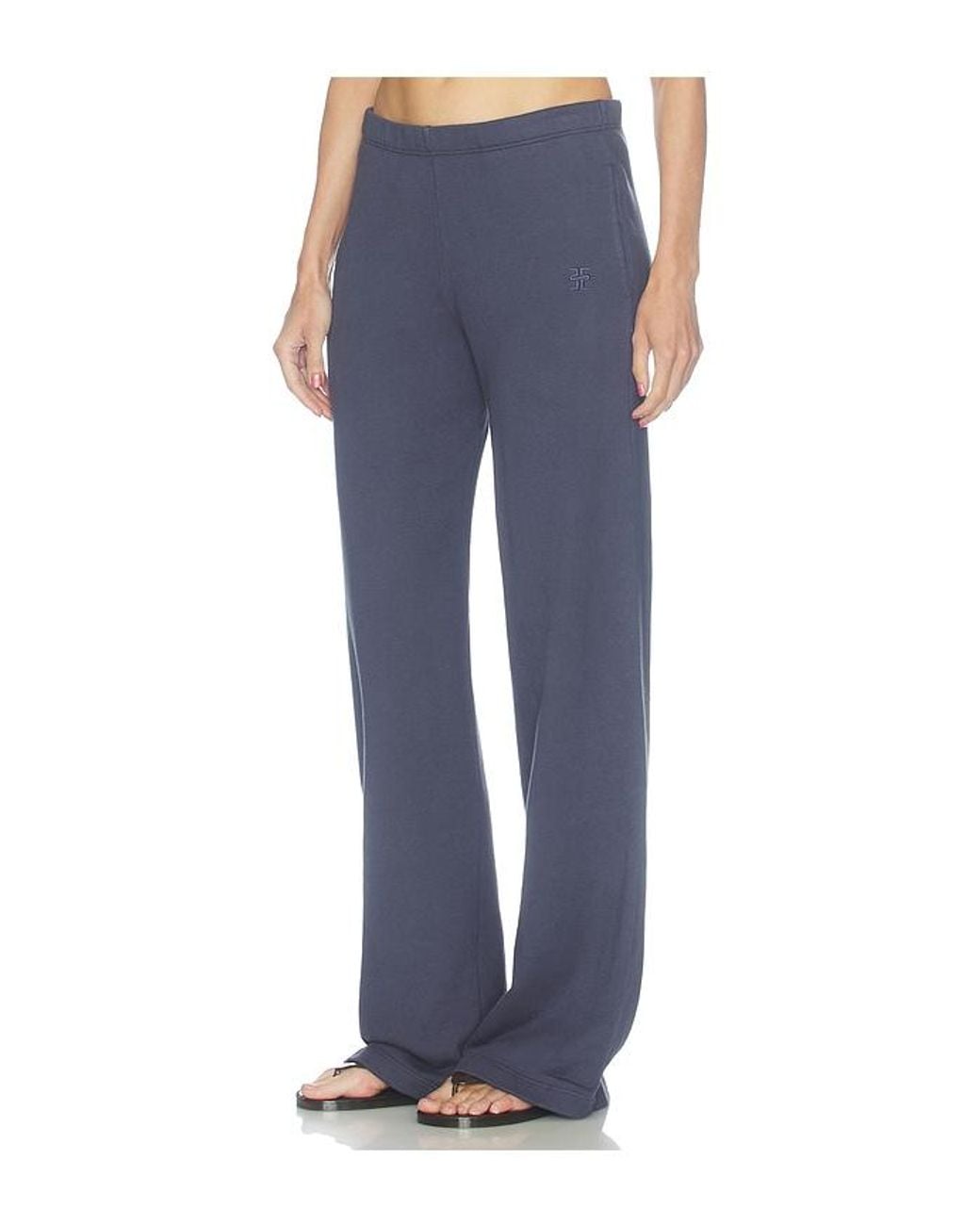 ÉTERNE Blue French Terry Oversized Wide Leg Sweatpant
