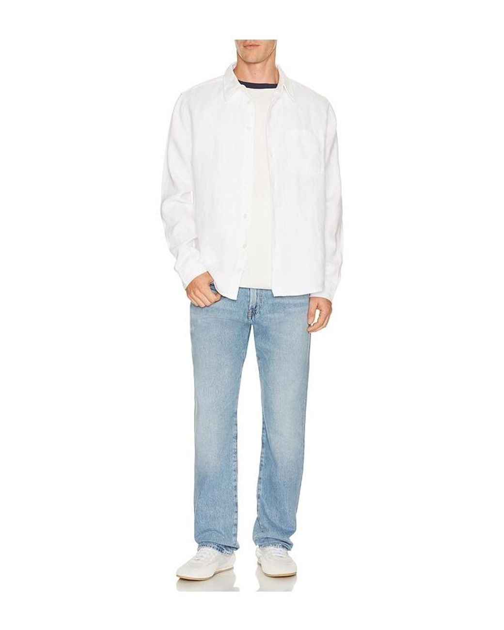 Citizens of Humanity White Single Pocket Work Shirt for men