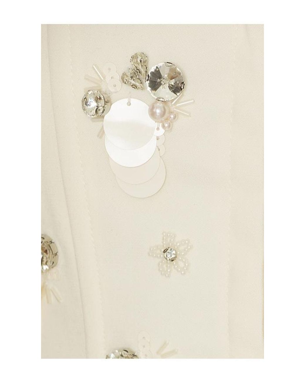 GUIZIO White Embellished Twill Corset Top