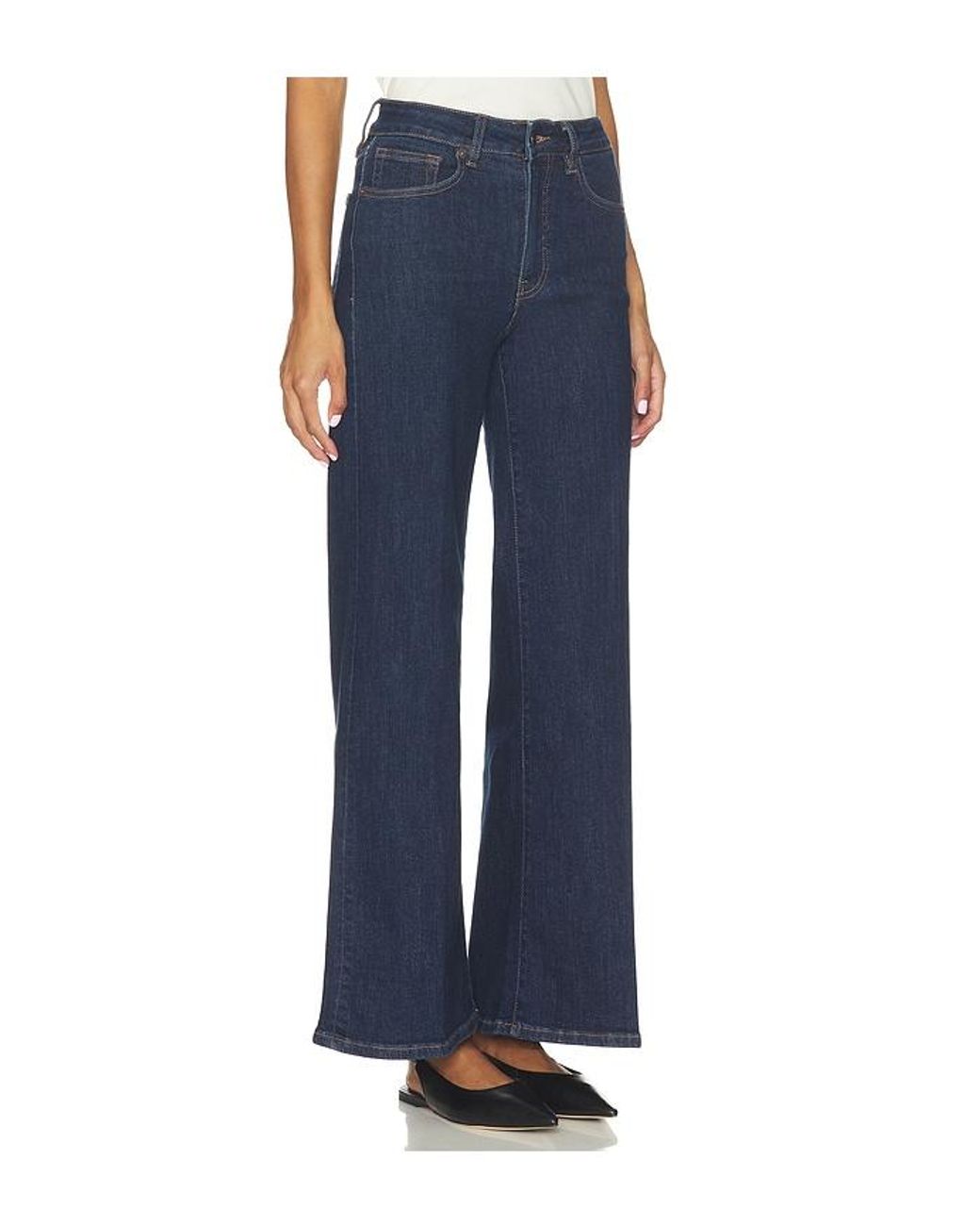GOOD AMERICAN Blue High Palazzo Ankle Jeans