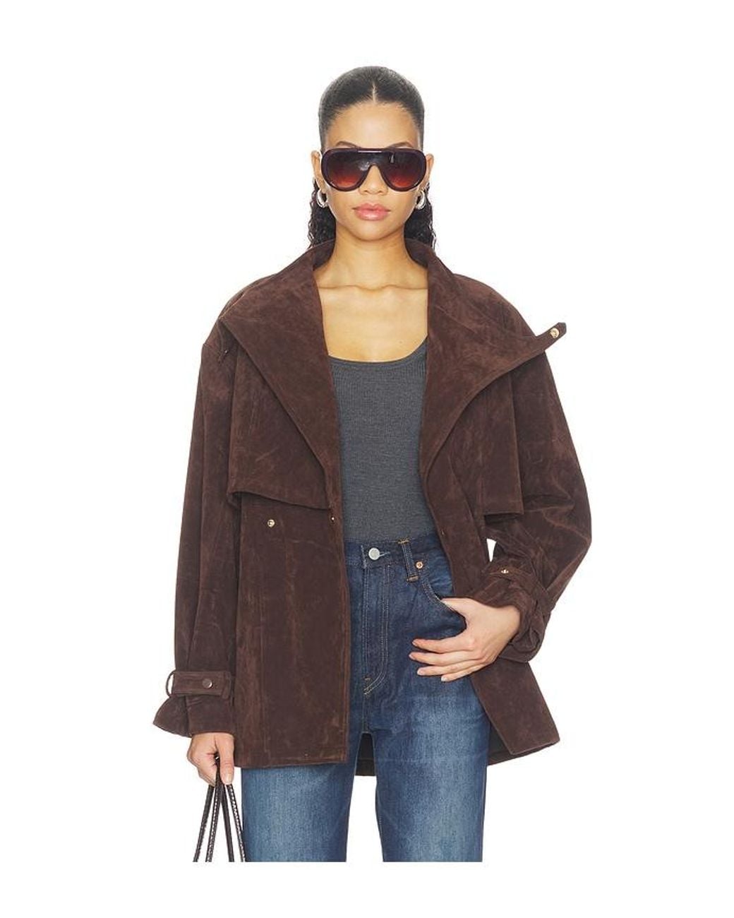 Bardot Brown Veronica Faux Suede Jacket
