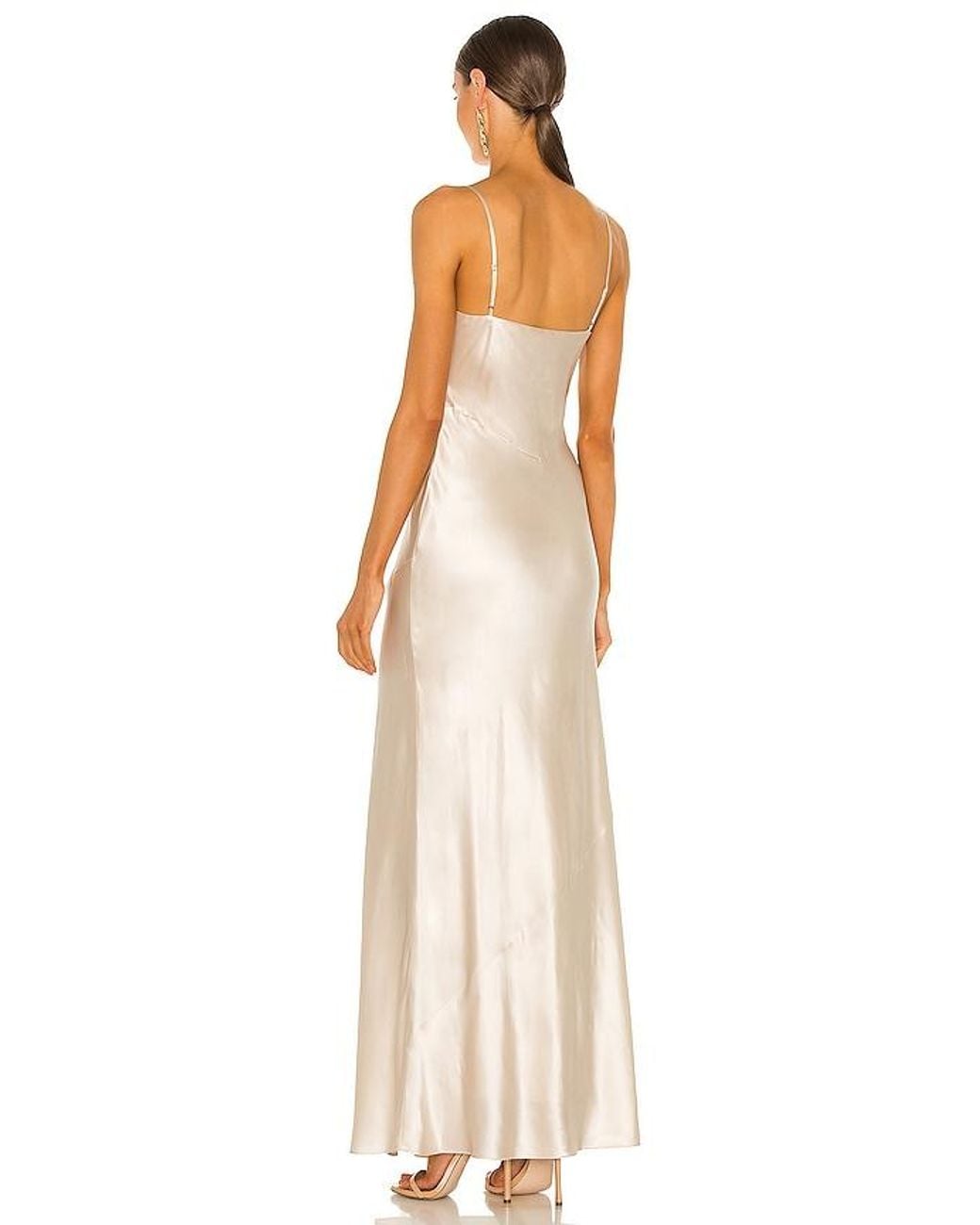 L'Agence Multicolor Serita Maxi V-Neck Bias Dress