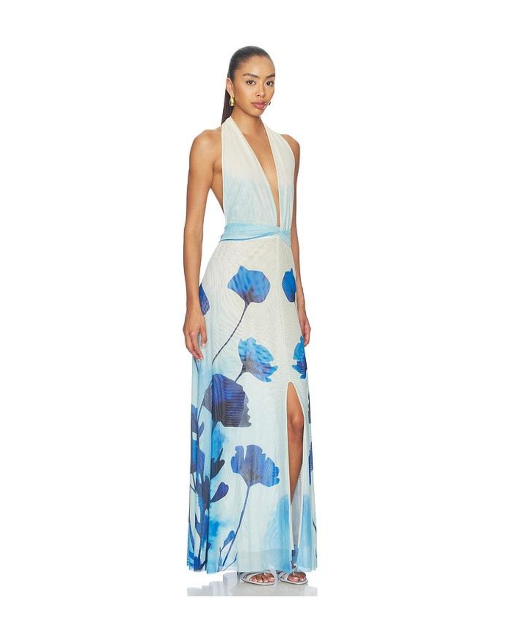 Especia Blue Micelia Long Dress