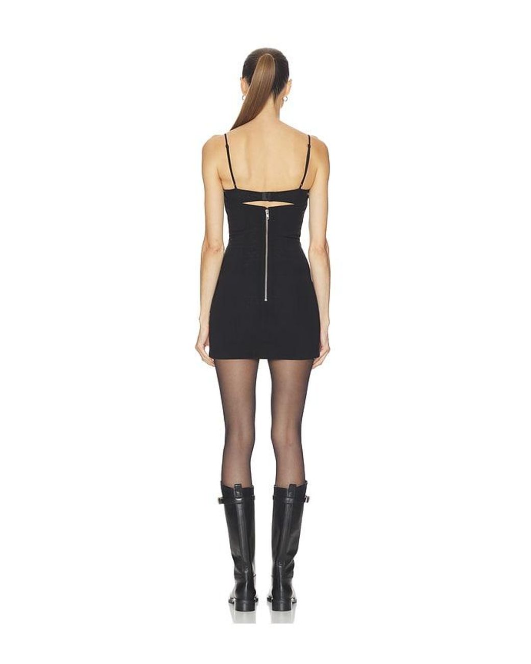 HAELO Black Layered Lace Up Corset Dress
