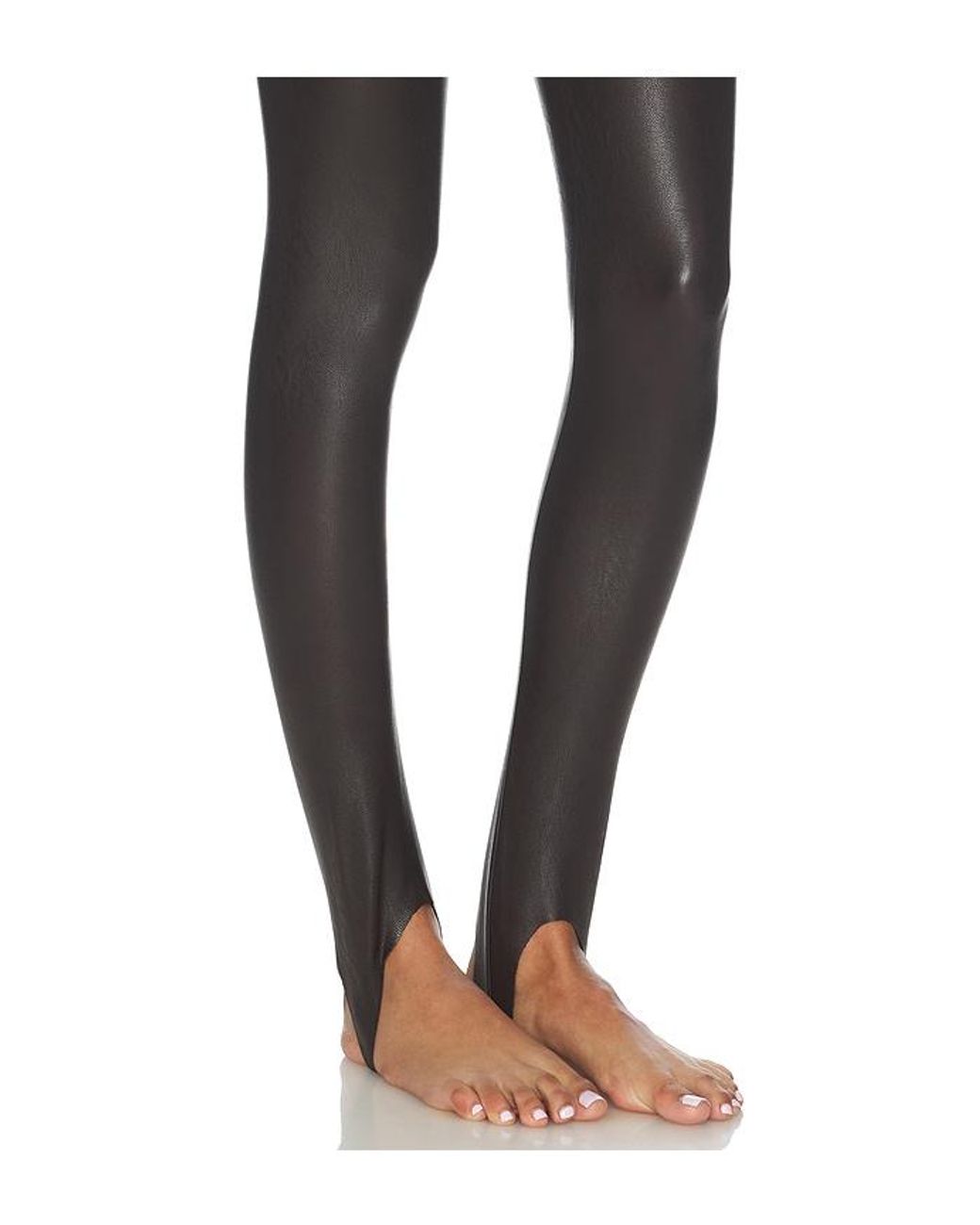 Commando Black Faux Leather Stirrup Legging