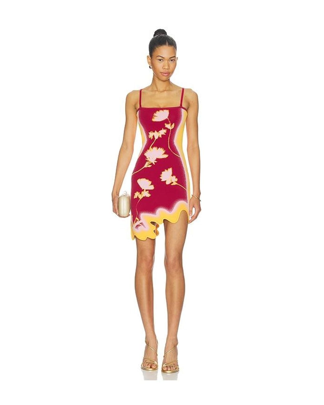 Ph5 Red Lyndon Wavy Mini Dress