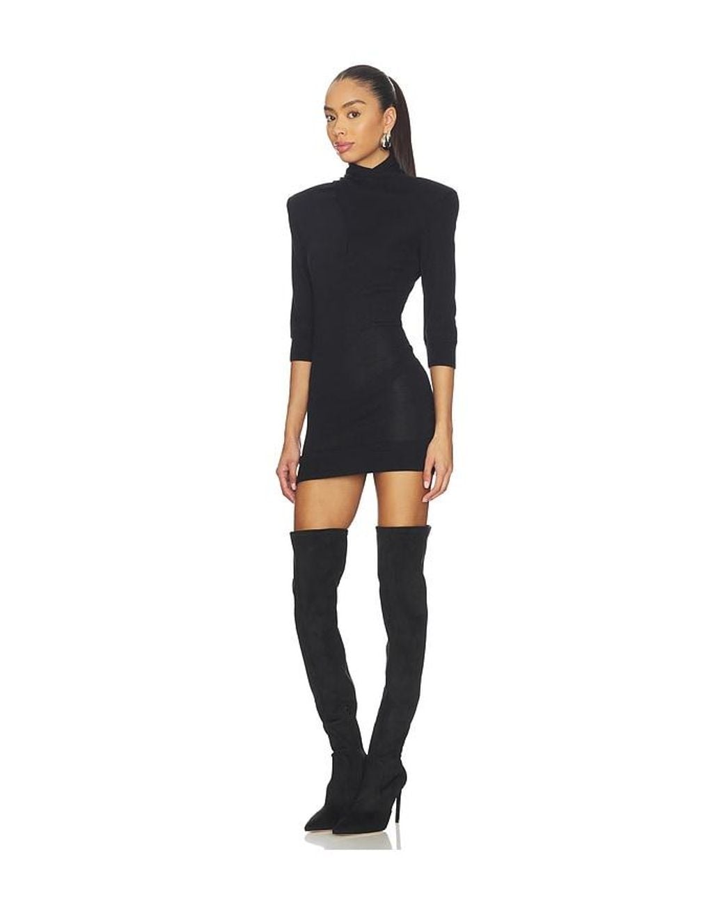 The Attico Black Light Wool Mini Dress