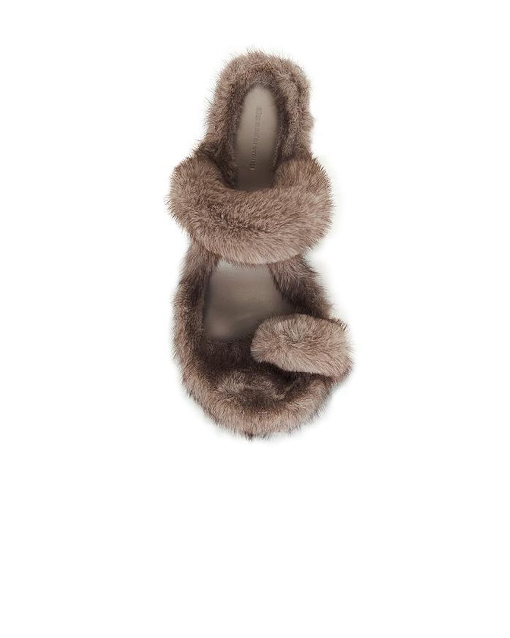 Alexander Wang Gray Paloma 105Mm Faux Fur Toe Ring Sandal