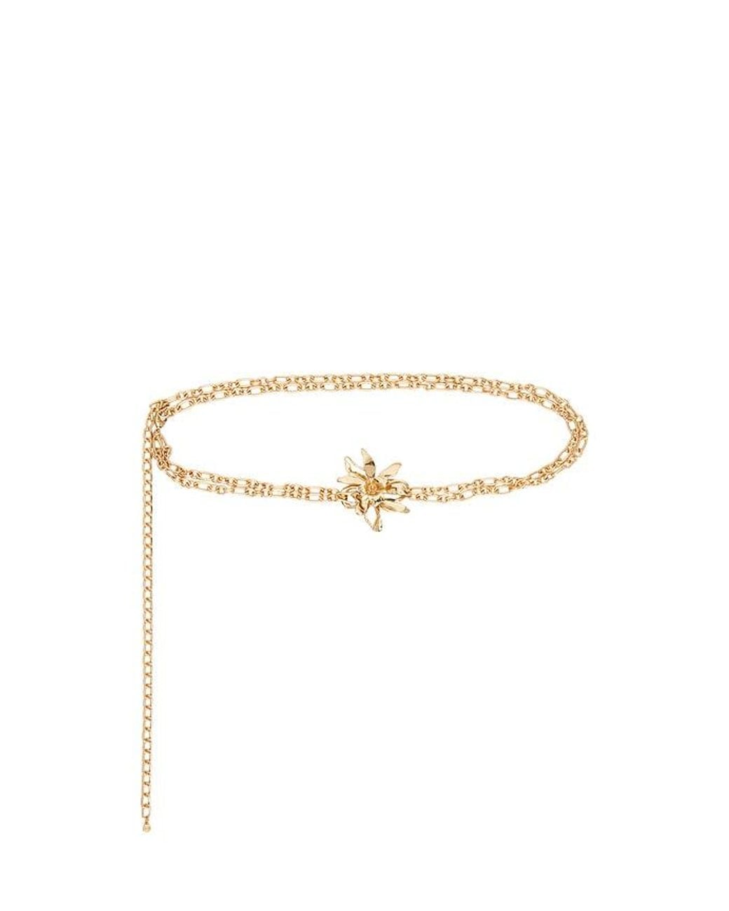 Ettika Metallic Floral Chain Belt