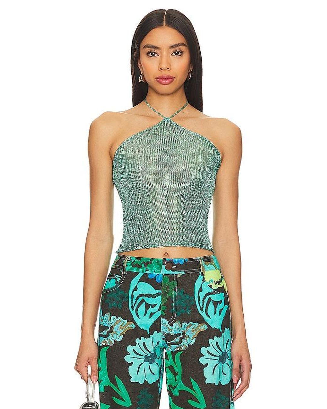 superdown Green Jem Halter Top